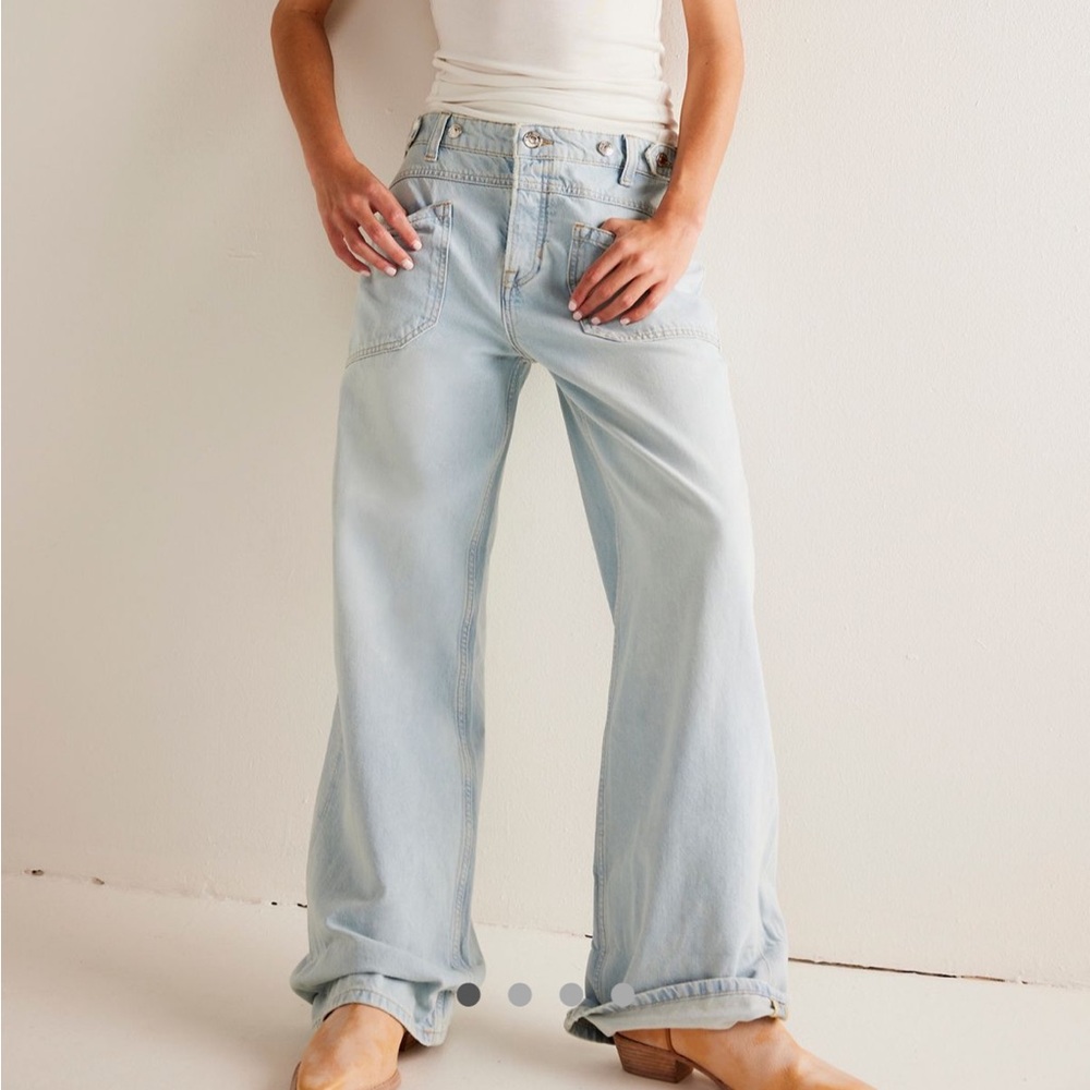 We the Free Palmer Cuffed Jeans in Daydream Blue